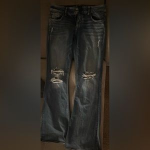 American eagle flare jeans distressed